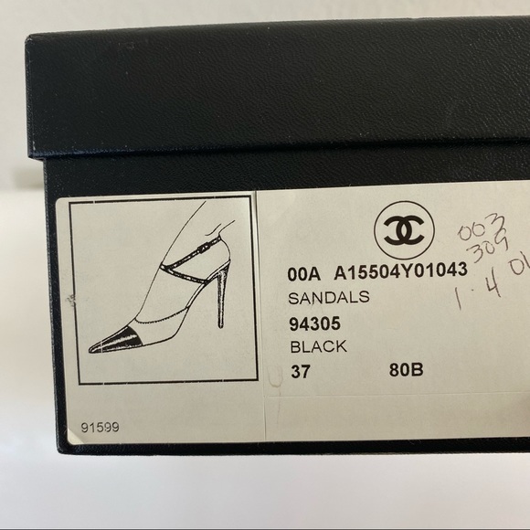 NIB Chanel Vintage Cap Toe Ankle Strap Buckle Pumps 37 - Picture 12 of 12